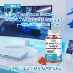 Focus Gummy for Gaming: with L-Theanine, Ashwagandha & Taurine, , Energy & Fo…