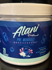 New Alani Nu Pre-Workout Powder Breezeberry 6.8oz 20 Servings Exp 07/24