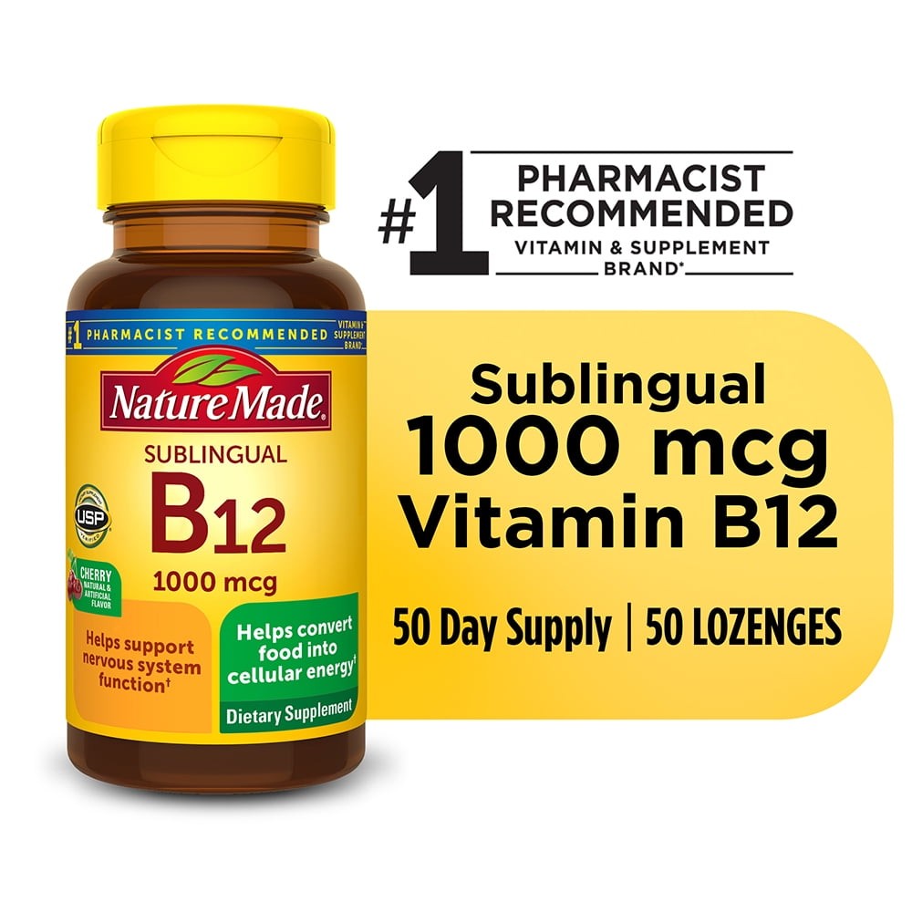 Nature Made Sublingual Vitamin B12 1000 mcg 50 Lozenges