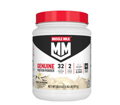Muscle Milk Genuine Protein Powder, Vanilla, 32g Protein, 1.9lb, 30.9oz