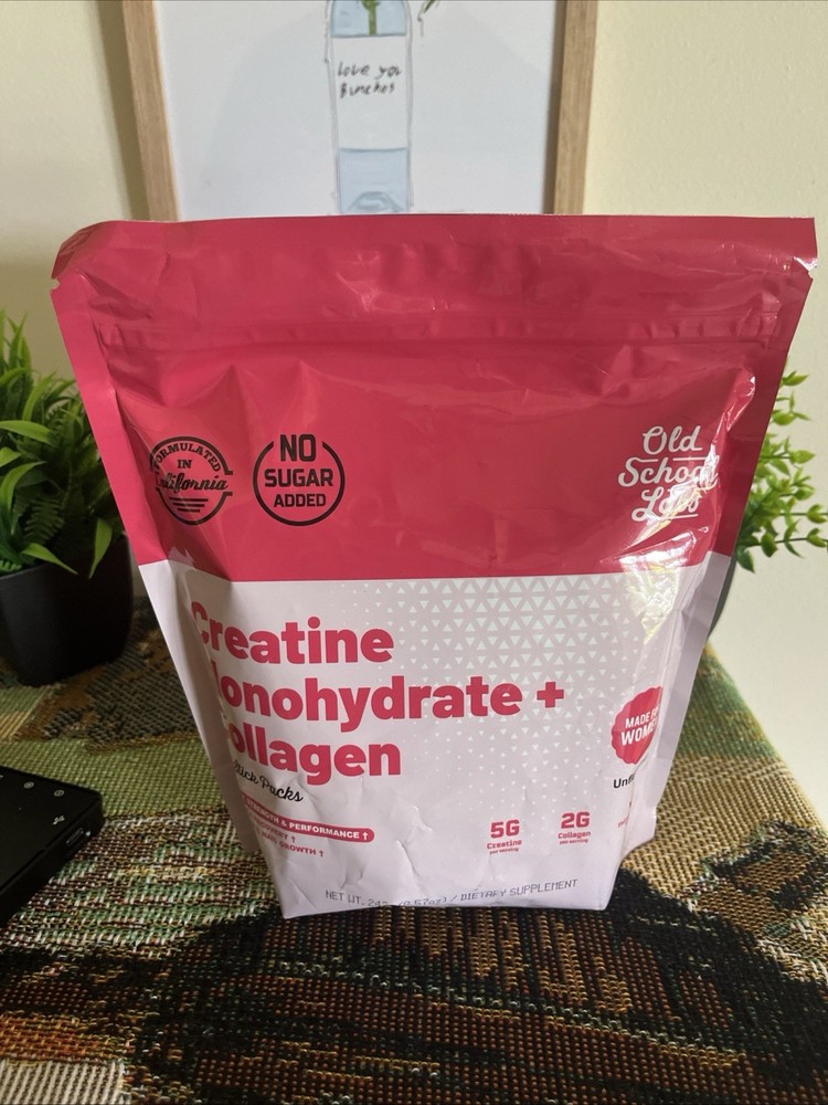 Old School Labs Creatine + Collagen Powder Unflavored No Sugar 30 Serv 243g