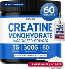Creatine Monohydrate Powder 5G l Micronized & Unflavored l 60 Servings 5000mg