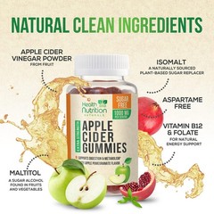 Apple Cider Vinegar Gummies Zero Sugar – Max Strength 60 Count (Pack of 1)