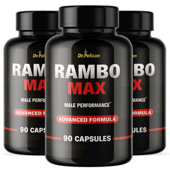 Rambo Max- Bodybuilding & Men’s Health Support- 3 Bottles- 270 Capsules