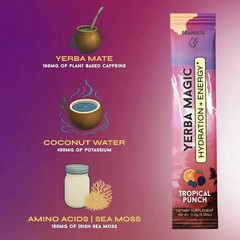 BRAINISTA Yerba Magic Electrolytes Hydration + Energy No Sugar, 20 Packets