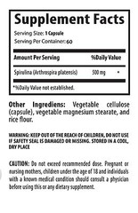 Organic SPIRULINA 500mg – 100% Plant-Based Algae – Vegetarian Protein 1 Bottle
