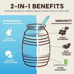 2‑in‑1 Salud Hydration Immunity Electrolytes Horchata Elderberry 1g Sugar 15ct