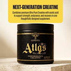 Ambrosia Atlas Performance Creatine Creapure® + Acetic 0.39 Ounce (Pack of 1)
