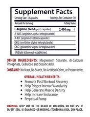 Nitric Oxide 2400mg L-Arginine Muscle Strength – 2 B, 180 Capsules