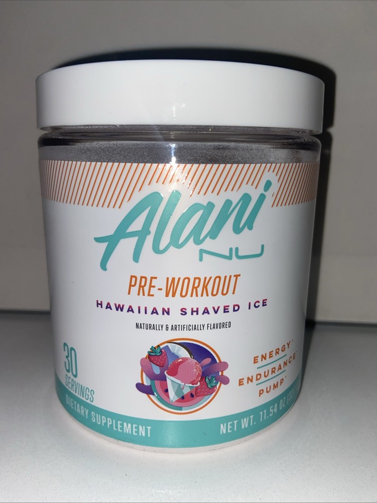 Alani Nu Pre-Workout Hawaiian Shaved Ice Dietary Supplement Powder, 10.79 oz…