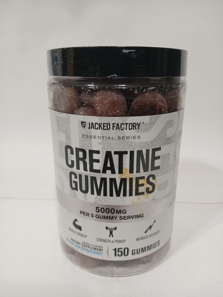 Jack Factory Creatine Gummies – Blue Raspberry 150ct Gummies Exp03/2027