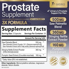 Prostate Health Supplements for Men – 3X Strength with Saw Palmetto Blend Stingi