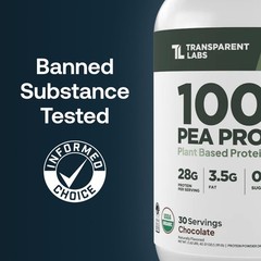Transparent Labs 100% Pea Protein Powder – 28g Organic Plant Protein per Serving