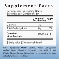 Chewable Creatine 1,250mg per Gummy, Sugar Free, Natural Pineapple Flavor