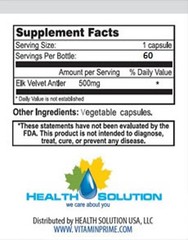 Elk Velvet Antler Canadian Powder 500mg (2 Bottles, 120 Capsules)