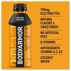 Sports Drink, Orange Mango, Electrolyte Drink Hydration, 16 Fl Oz Bottles (12 Pa