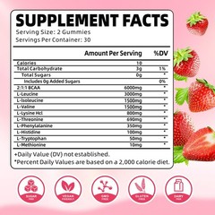 YUULAI EAA Gummies 2-Pack – 9 Essential Aminos + BCAAs, Muscle & Energy