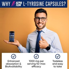 Alpha Flow L Tyrosine 1000MG Capsules – 150 Count (Pack of 1), Red
