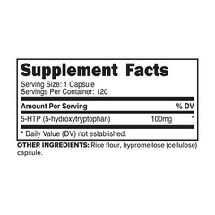 PrimaForce 5-HTP (5-Hydroxytryptophan) Supplement, 120 Capsules, 100mg
