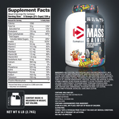 Dymatize Super Mass Gainer Protein Powder, 52g Protein, Fruity Pebbles, 6 lbs