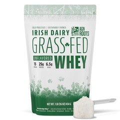 AGN Roots Grass Fed Whey Protein Powder Isolate – 1 Pound (Pack of 1), Cream