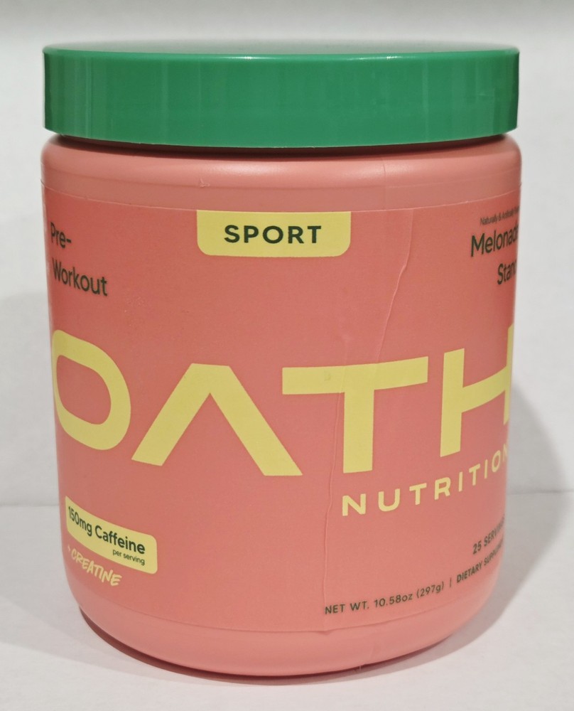 Oath Nutrition Sport Sugar Free Pre-Workout Powder, Melonade Stand, 25 Servings