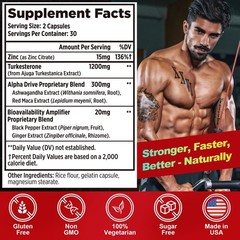 Testosterone Supplement for Men – Booster 60 Count (Pack of 1)