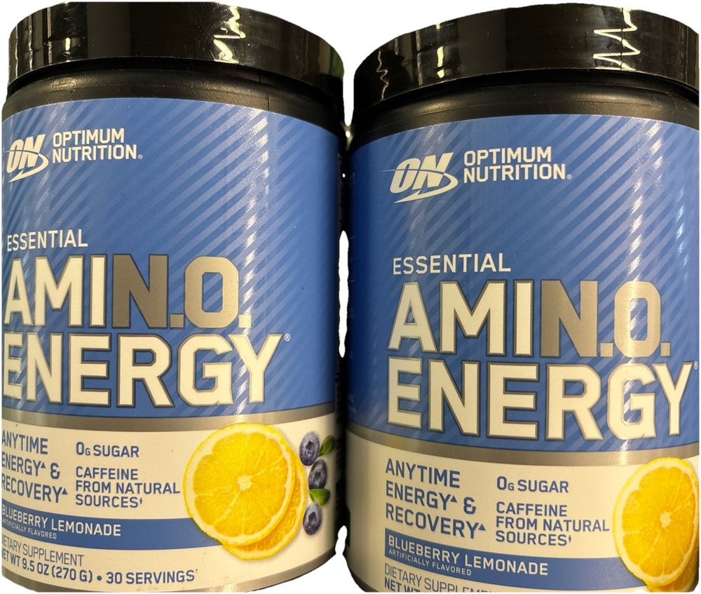 Lot Of 2 Optimum Nutrition Amino Acid Powder, 9.5 fl oz – Blueberry EXP: 06/2027