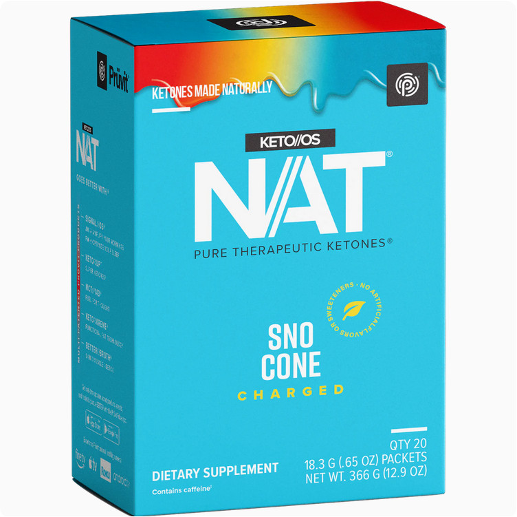 Pruvit KETO/OS NAT Charged 20 Packets Sno Cone Flavor EXP: 10/2026