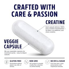Creatine Monohydrate 5G Capsules 60 Servings Micronized
