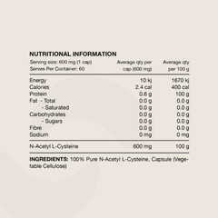 N-Acetyl L-Cysteine (NAC) Caps by Switch Nutrition