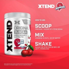 2PK Xtend Original BCAA 7g Air Heads Cherry Flavor, 30 Servings, Exp 9/2027