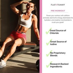 Flat Tummy Pre Workout Powder for Women Energy Endurance and Muscle Support New!