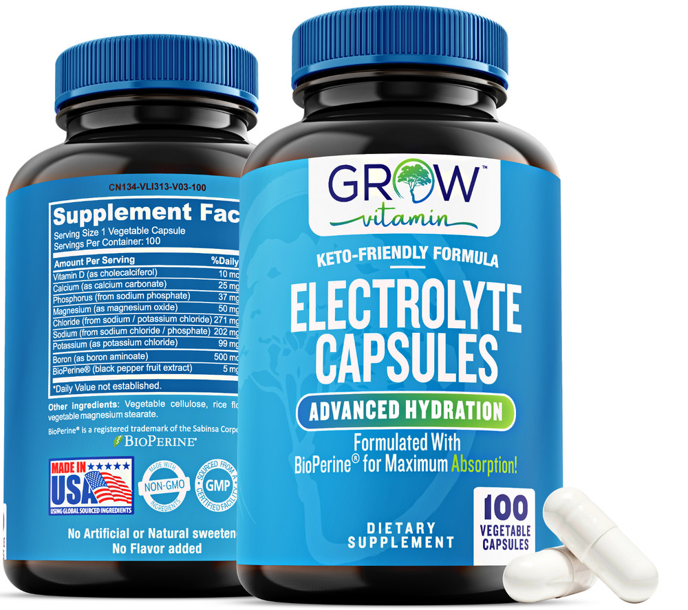 Electrolyte Salt Tablets – 100 Pills – Electrolytes Replacement Supplement for R