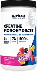 Nutricost Creatine Monohydrate Powder (Shaq’s Berry Blast, 500 Gram) – GMO-Free