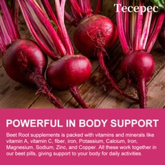 Organic Beet Root Powder Capsule 1300mg per serving Aids in Healthy Circulation
