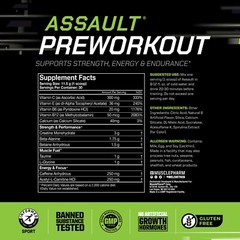 MusclePharm Assault Energy & Strength Pre Workout – 30 Servings, Blue Raspberry
