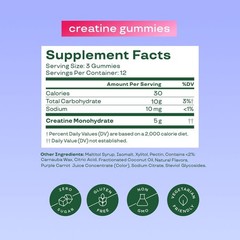 BLOOM NUTRITION Creatine Monohydrate Gummies – Berry Boost – 36ct/12 Servings