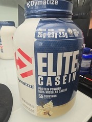 Dymatize Elite Casein Protein Powder, Smooth Vanilla, 4lb (55 Svgs)