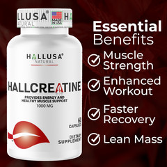 CREATINE Monohydrate – Muscle Growth – Strength, Performance & Recovery – 60 Cap