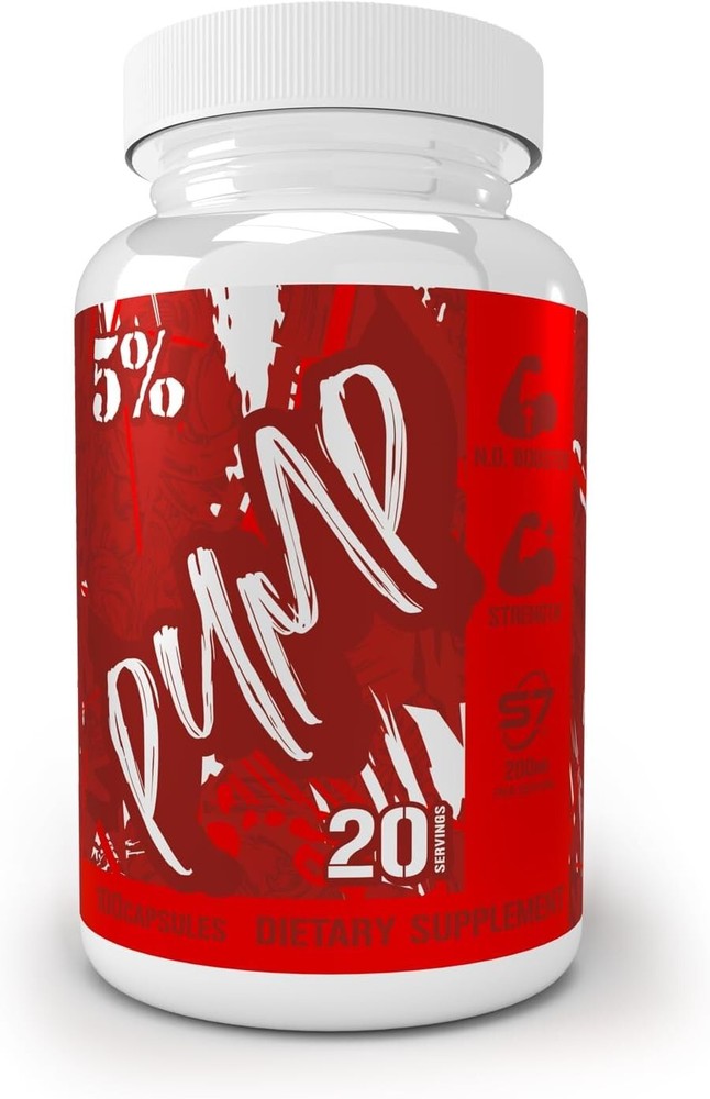 5% Nutrition Code Red Pump – Low Stim Pre Workout & Nitric Oxide Booster – 100ct