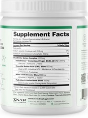 Snap Supplements BCAA Powder – 5g Vegan Branched Chain Amino Acids (2:1:1 Leucin