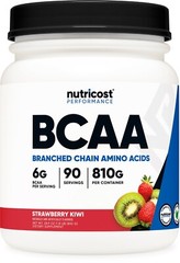 Nutricost BCAA Powder (Strawberry Kiwi) 90 Servings – Gluten Free and Non-GMO