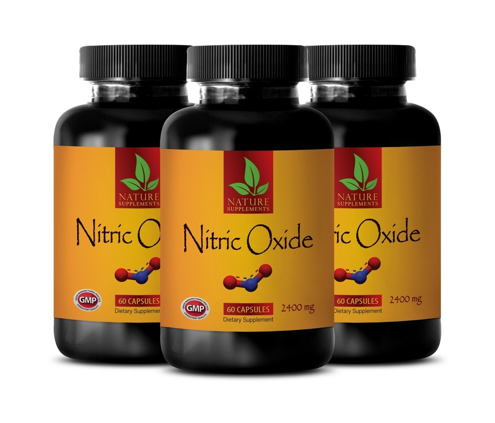Nitric Oxide 2400mg – L-Arginine Blend – Muscle Strength -3 Bottle, 180 Capsules
