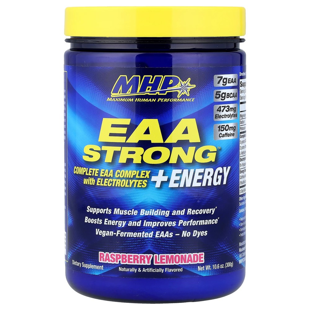 EAA Strong™ + Energy, Raspberry Lemonade, 10.6 oz (300 g)