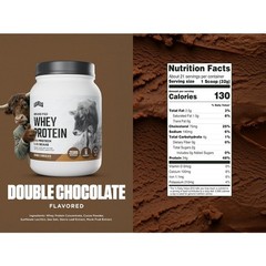 Grass Fed Whey Protein Powder Double Chocolate 24G Protein No Artificials 1.48LB