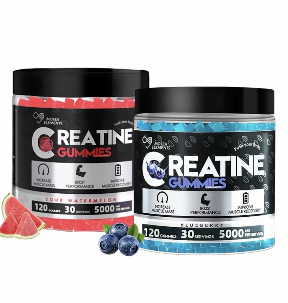Mosea Elements Creatine Gummies 120 Count 5000mg Muscle Recovery SET OF TWO