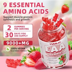 YUULAI EAA Gummies 2-Pack – 9 Essential Aminos + BCAAs, Muscle & Energy