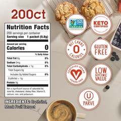 Monk Fruit In The Raw Sweetener Packets, 200 Ct, Keto 5.64 Ounce (Pack of 1)