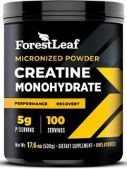 ForestLeaf Micronized Creatine Monohydrate Powder Unflavored 5G Serving 100 Serv